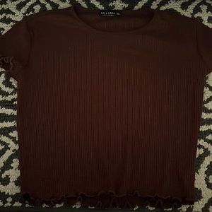 Liz & Sara Rigid brown crop top XL(fitted)